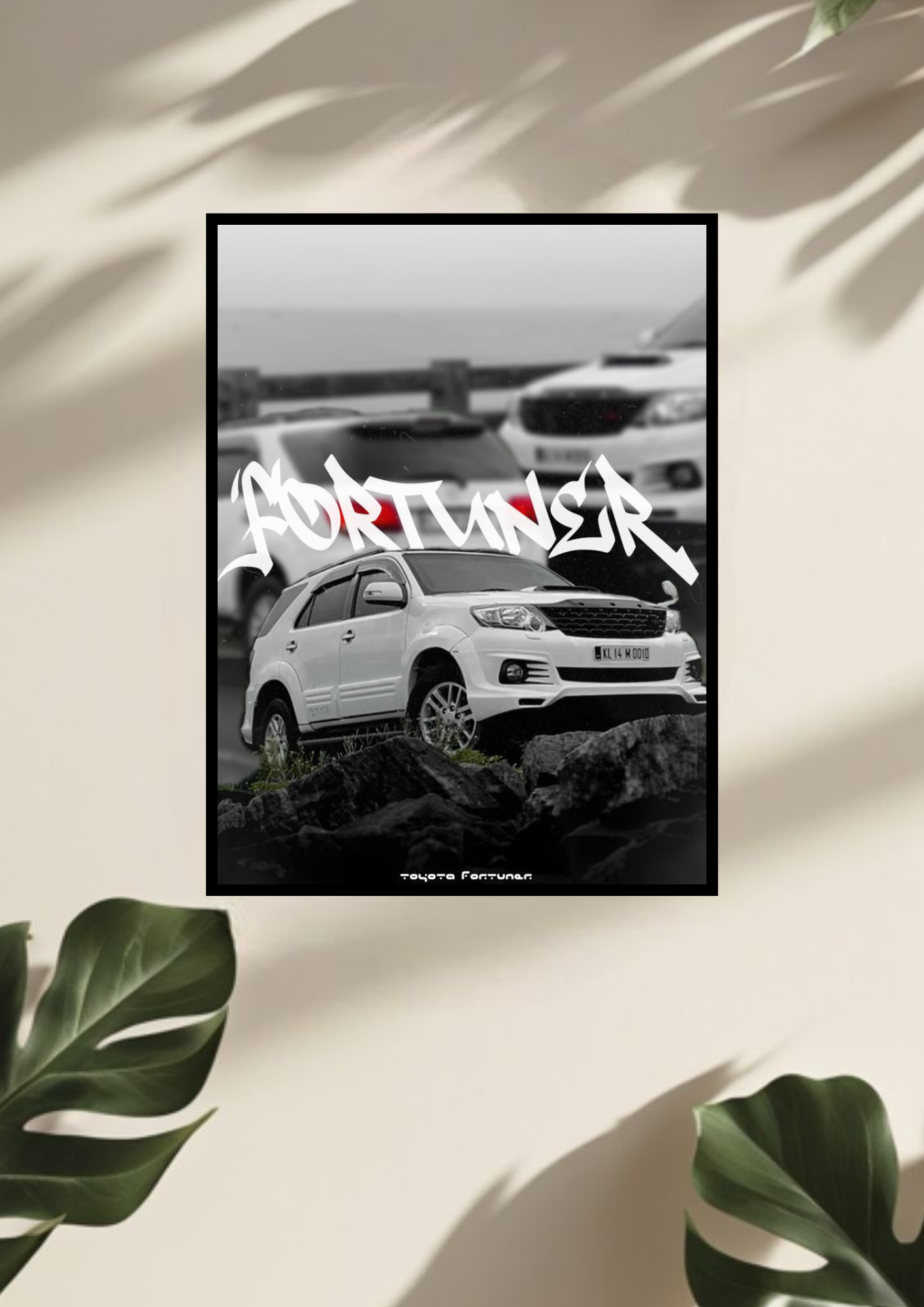 Old Toyota Fortuner poster with frame