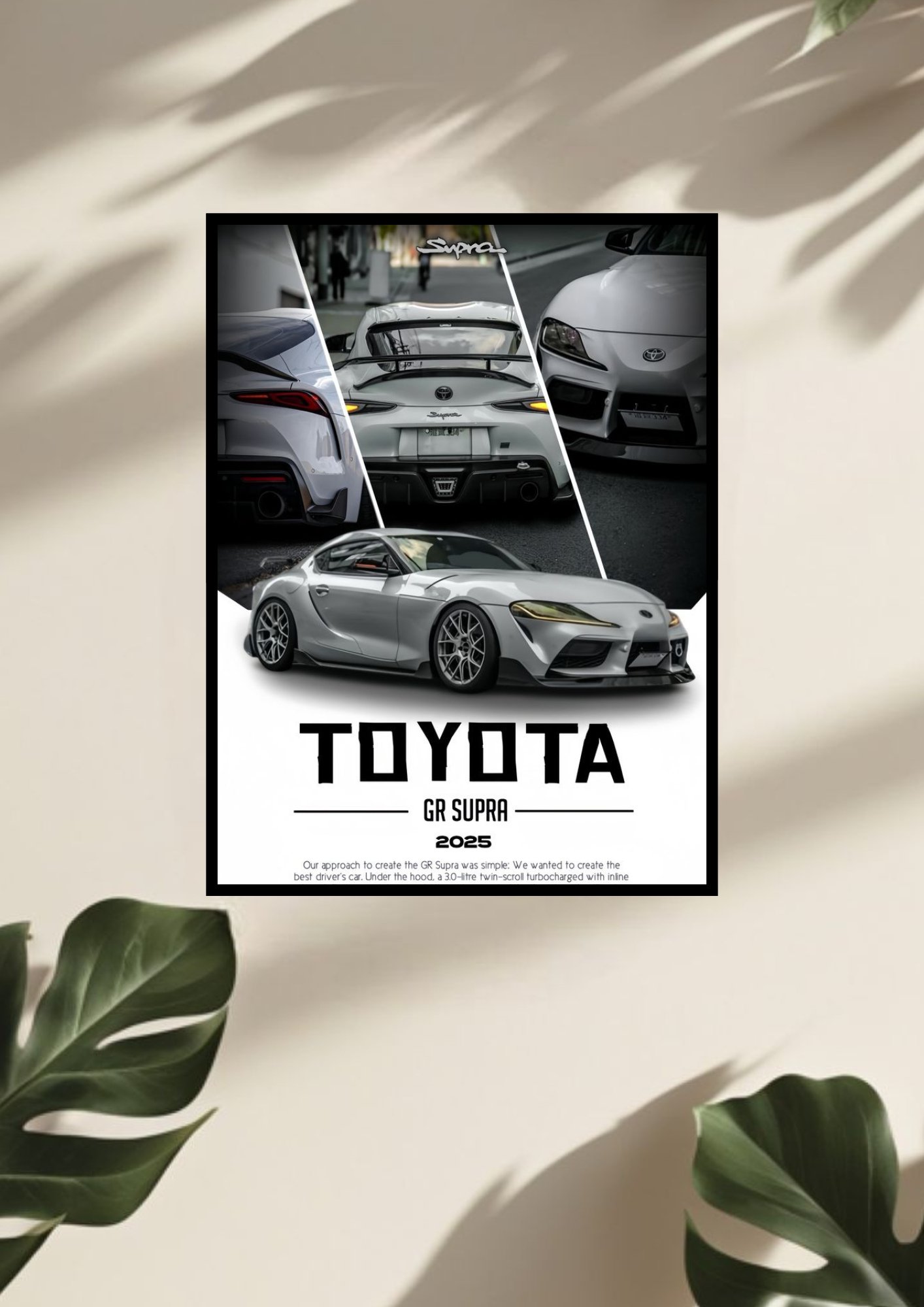 Toyota Supra MK5 poster with frame