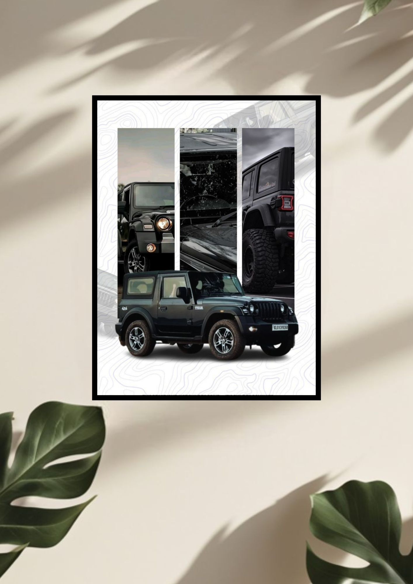 Mahindra Thar 4x4 poster with frame