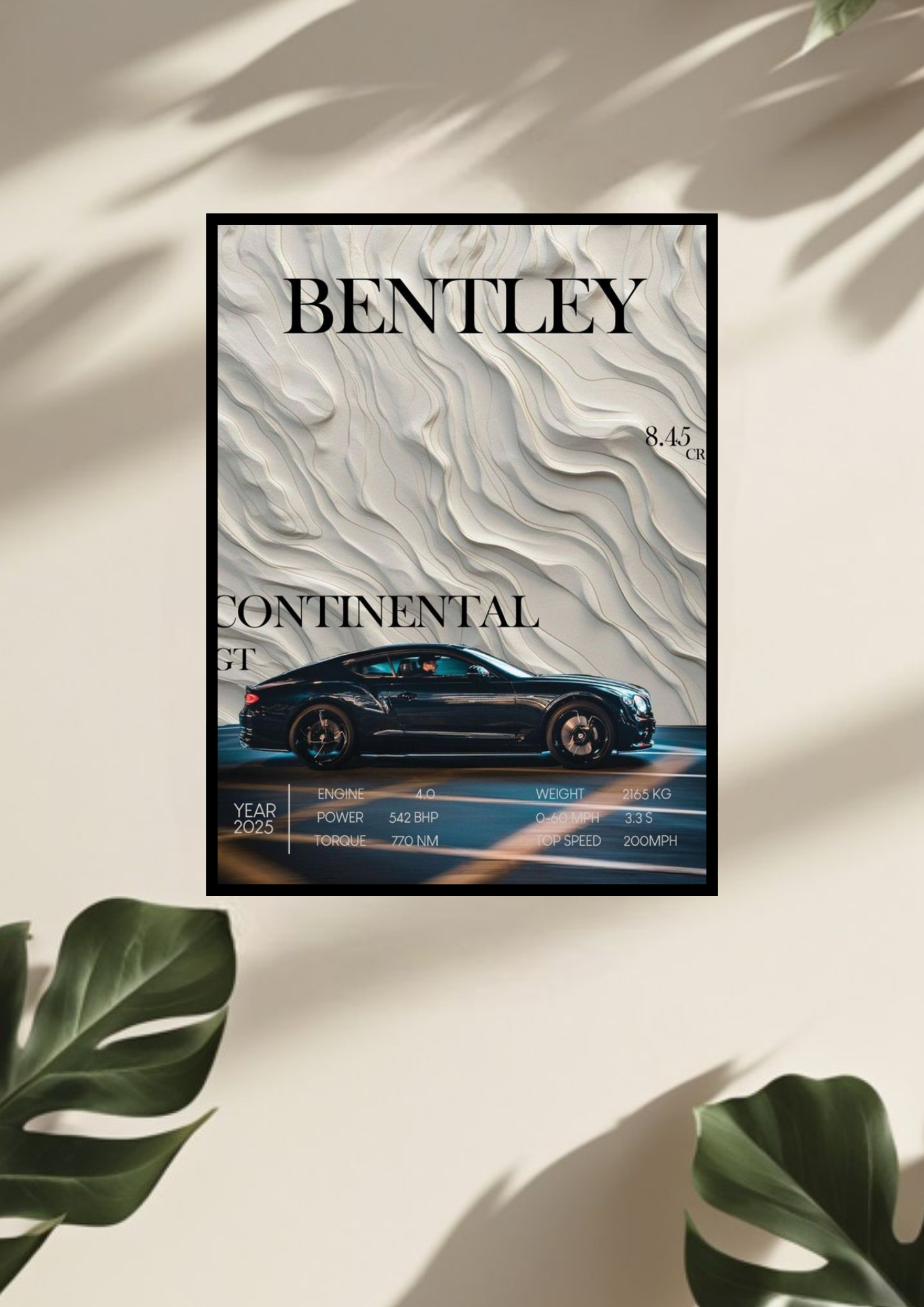 Bentley poster with frame