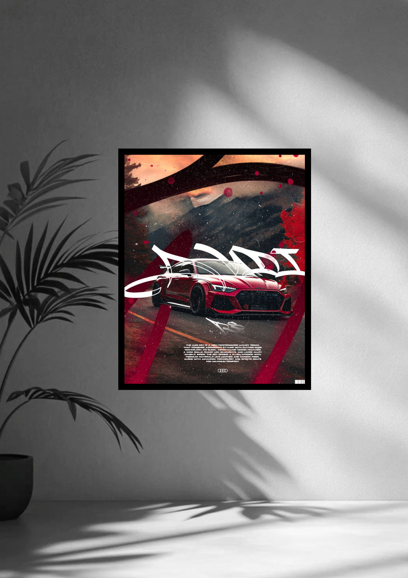 Audi RS7 poster with frame