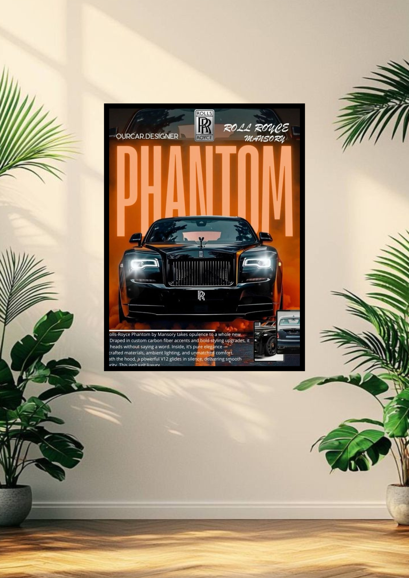 Rolls-Royce Phantom poster with frame