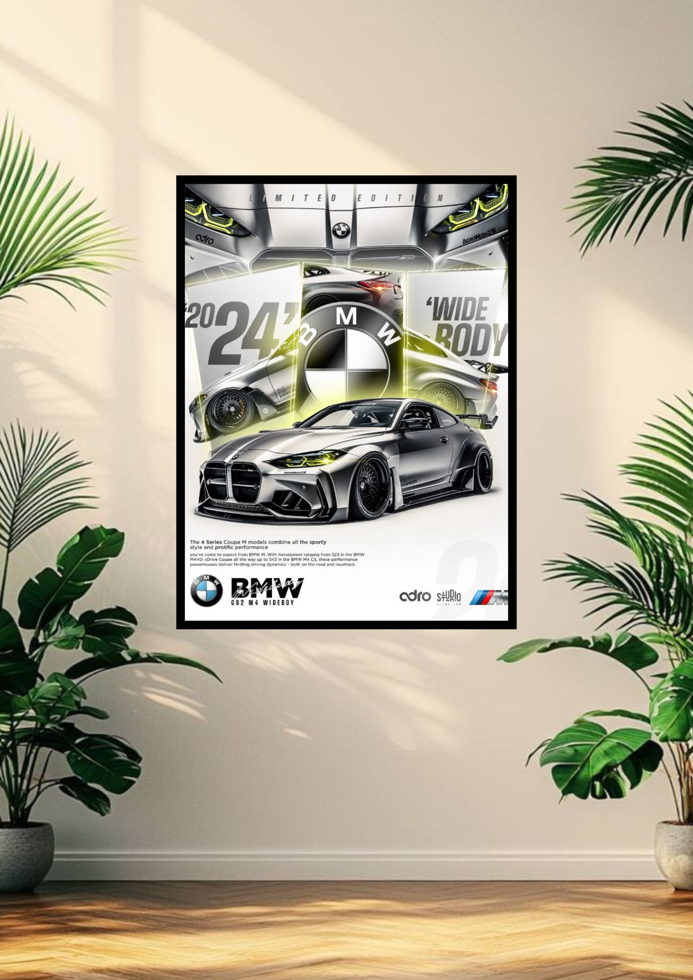 BMW M4 poster with frame