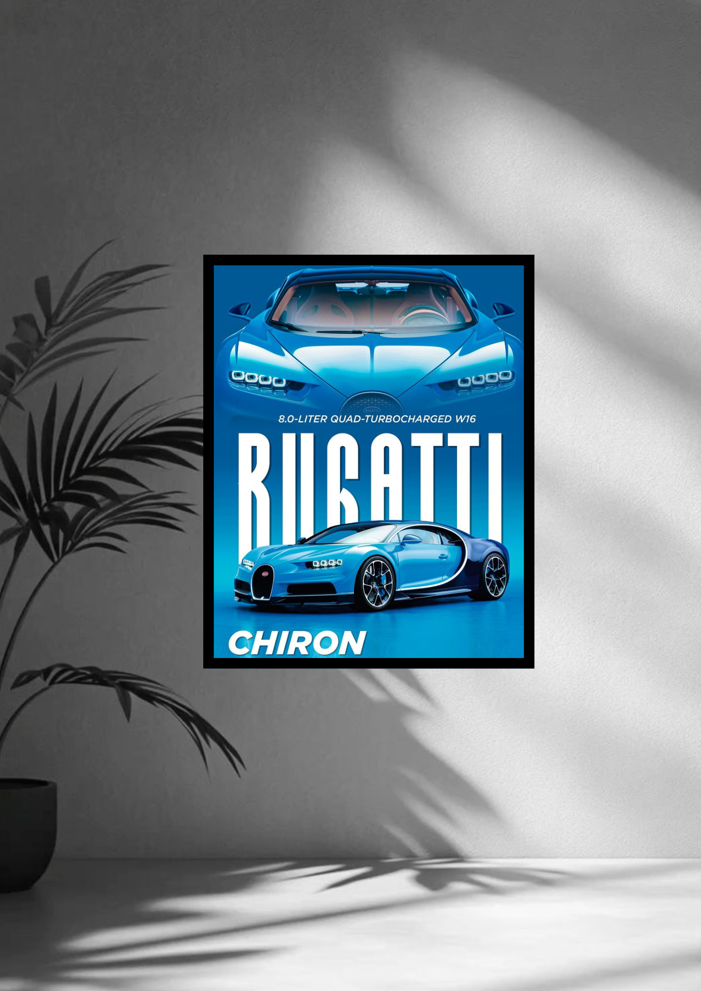 Bugatti Chiron car  poster with frame