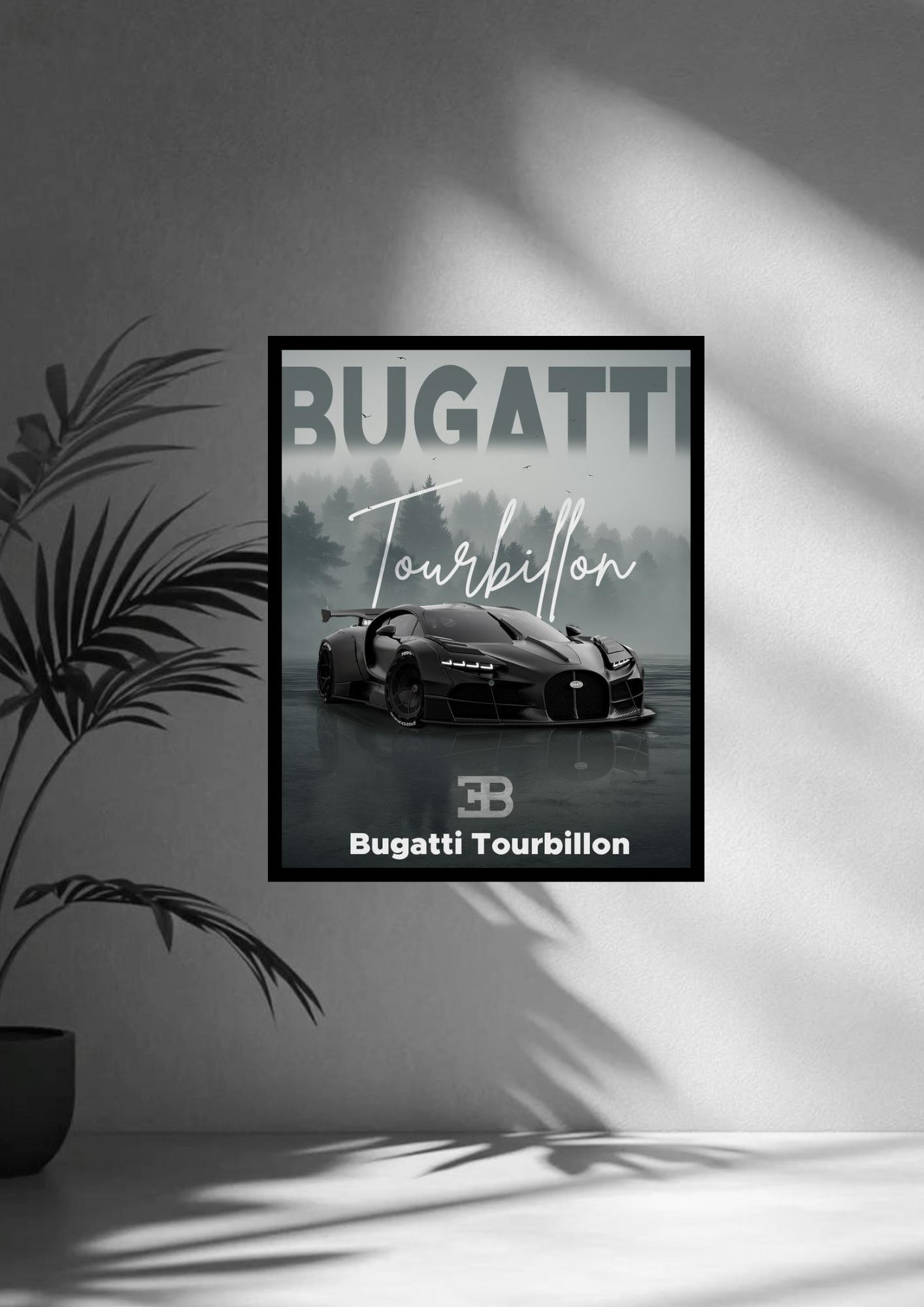 Bugatti Tourbillon Car poster with frame
