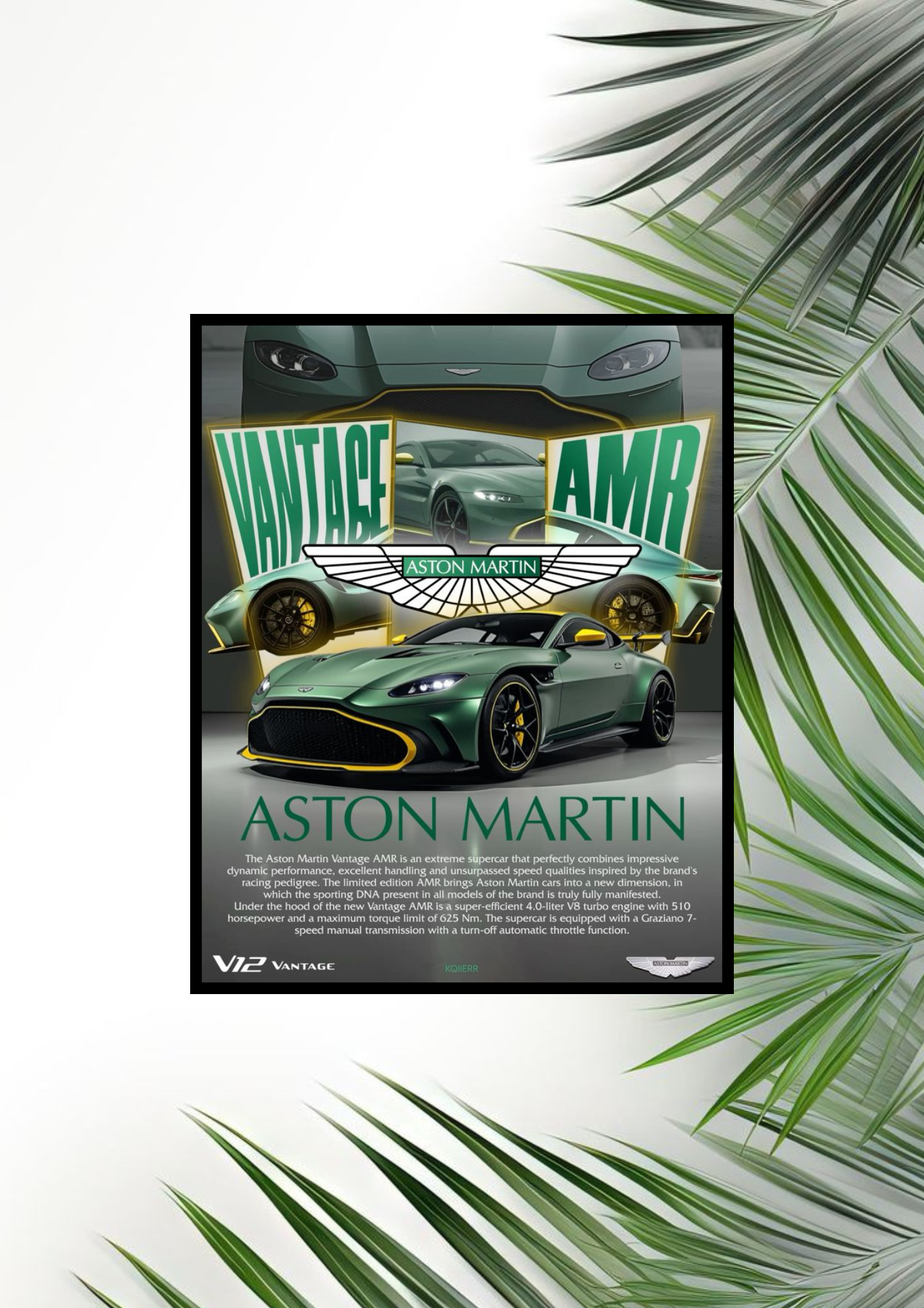 Aston Martin poster with frame