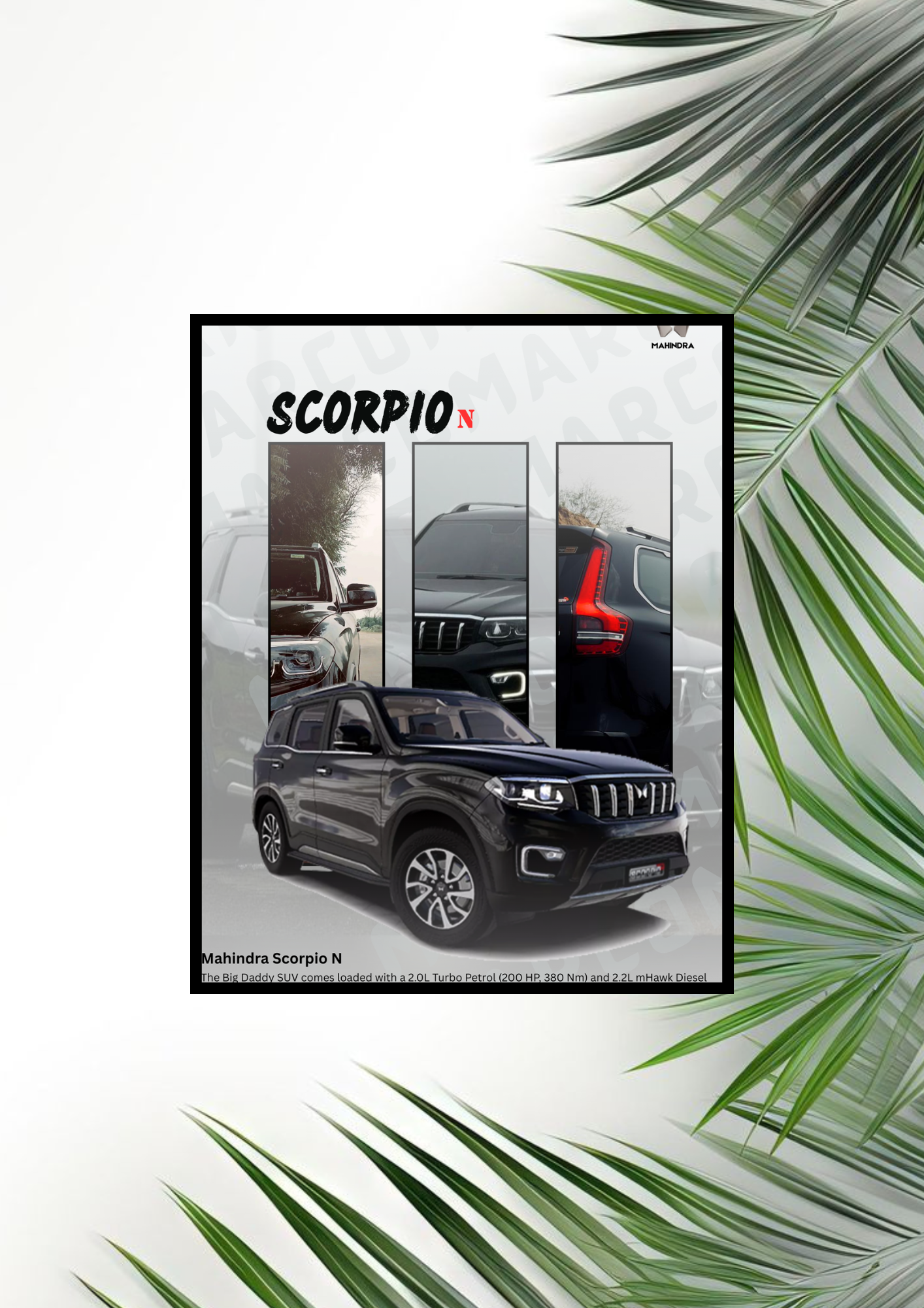Mahindra Scorpio-N poster with frame